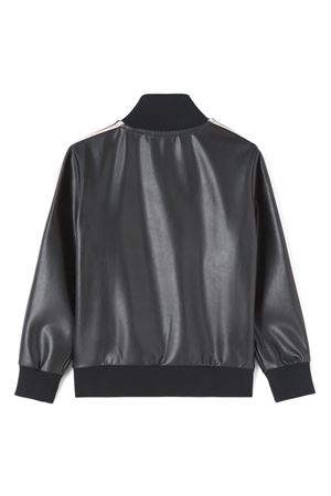 black polyurethane jacket PALM ANGELS KIDS | PBEA016F24FAB0011003